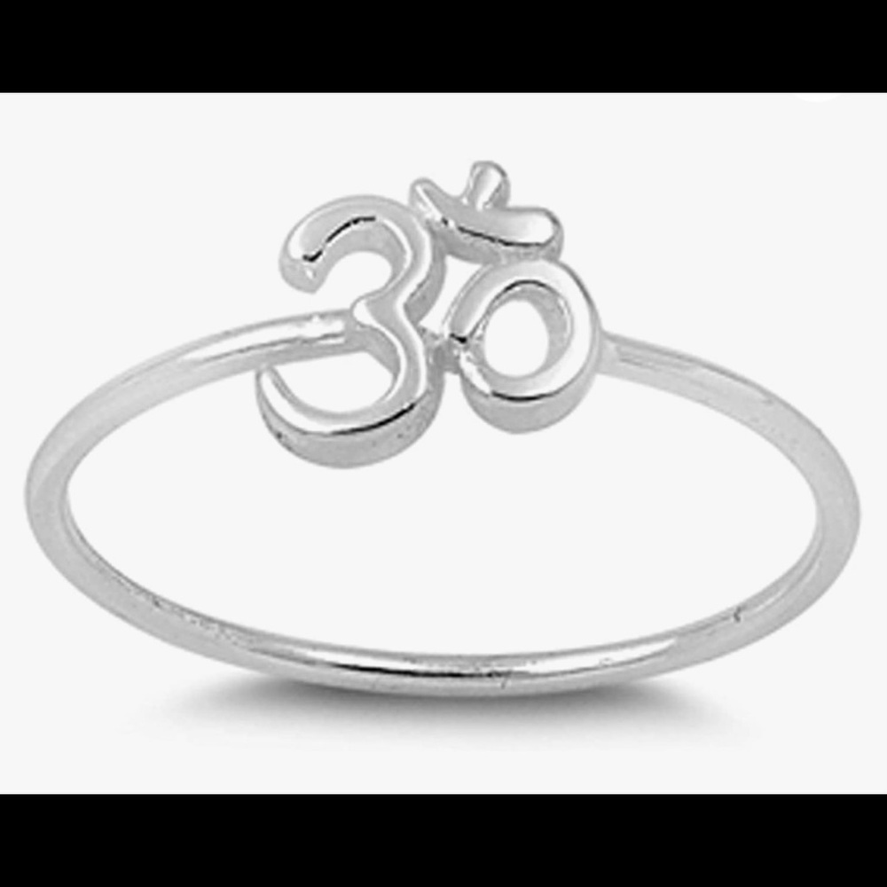 Sterling Silver Om Ring